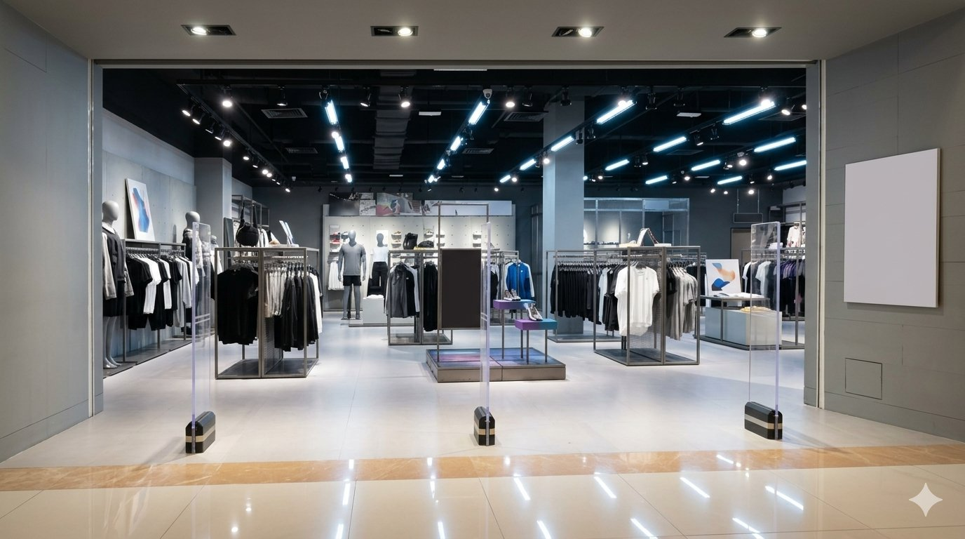 Arcos antihurto en la entrada de una tienda minorista